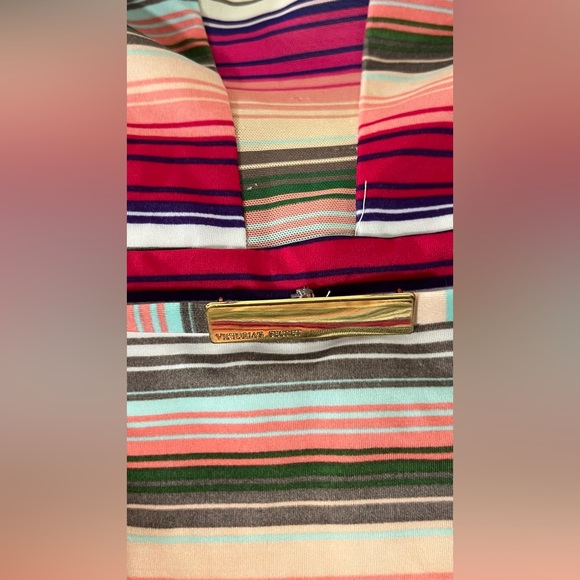 Victoria Secret One Piece Strapless Belted Swim Suit Striped Sheer panels Small - Picture 4 of 14